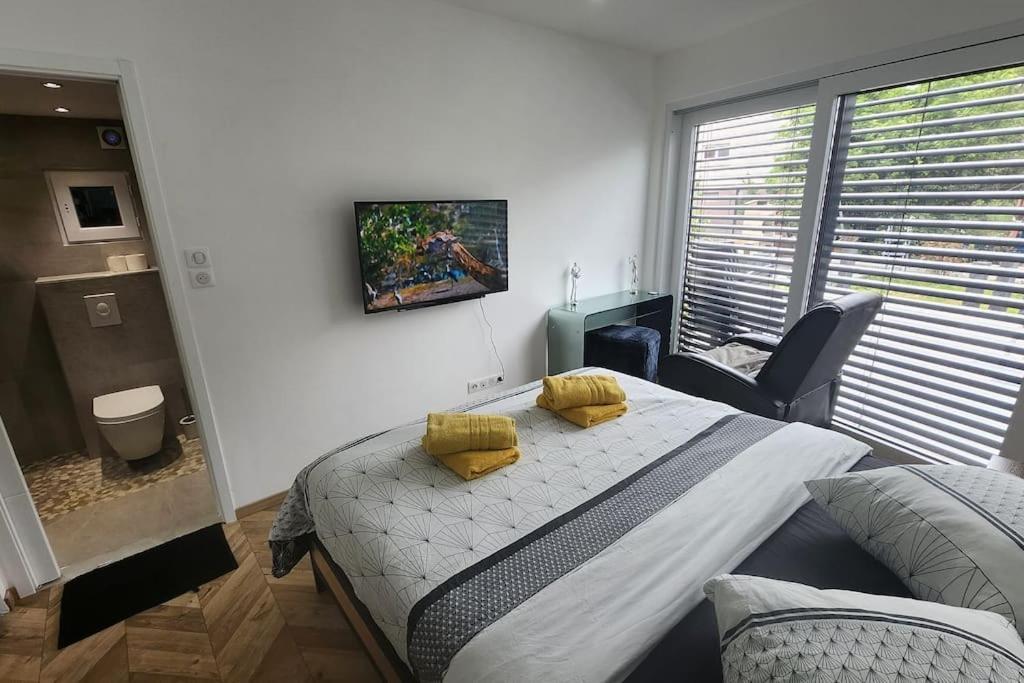 Suite Prestige Logement Neuf Avec Spa Et Ecran De Cinema En Rez De Jardin Colmar Exterior foto